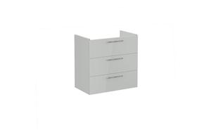 VitrA Root Flat 80cm 3 Drawer Washbasin Unit - Shiny Pearl Grey